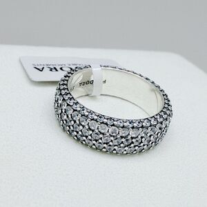 Pandora Timeless Pave Triple-Row Ring Size 7